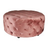 Velvet poef XXL - roze - ø91x42 cm