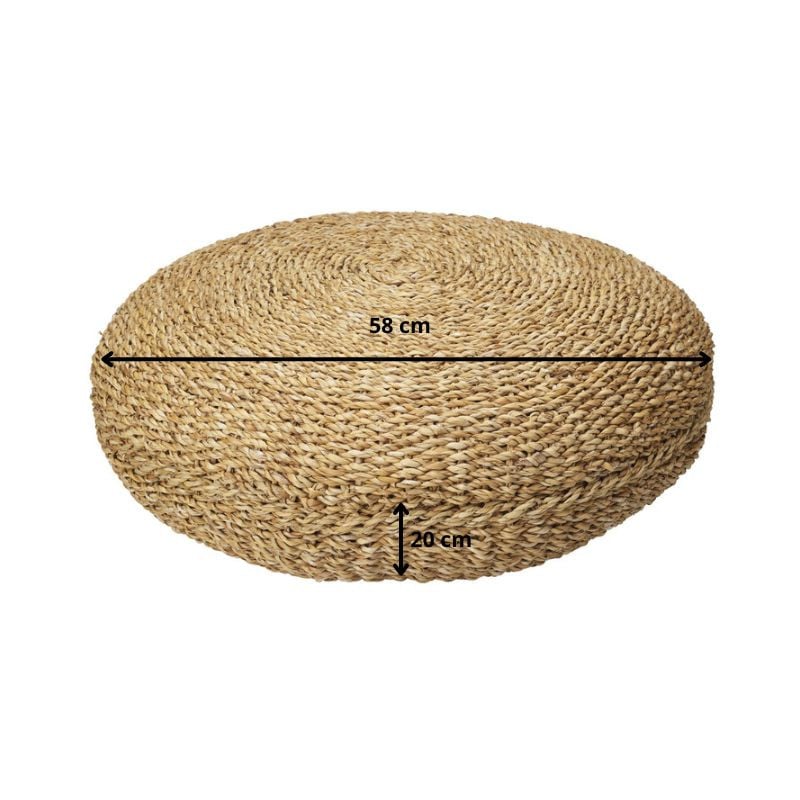 Poef rotan - ø58x20 cm 