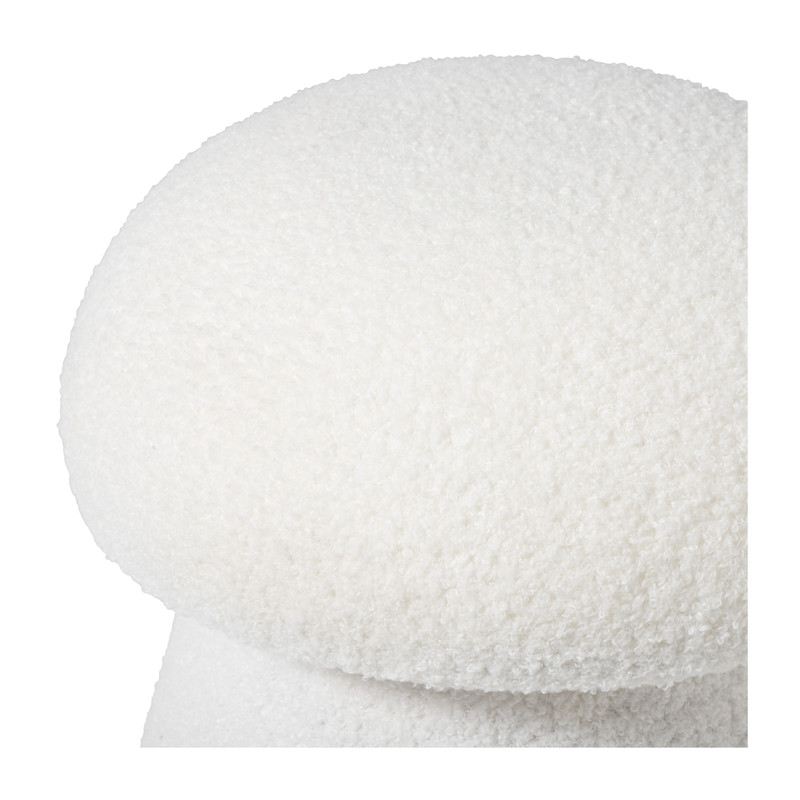 Poef Teddy Mushroom - wit - ø36x38 cm