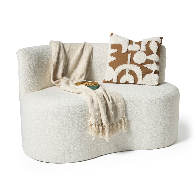 Teddy loveseat fauteuil - wit - 71x120x71 cm