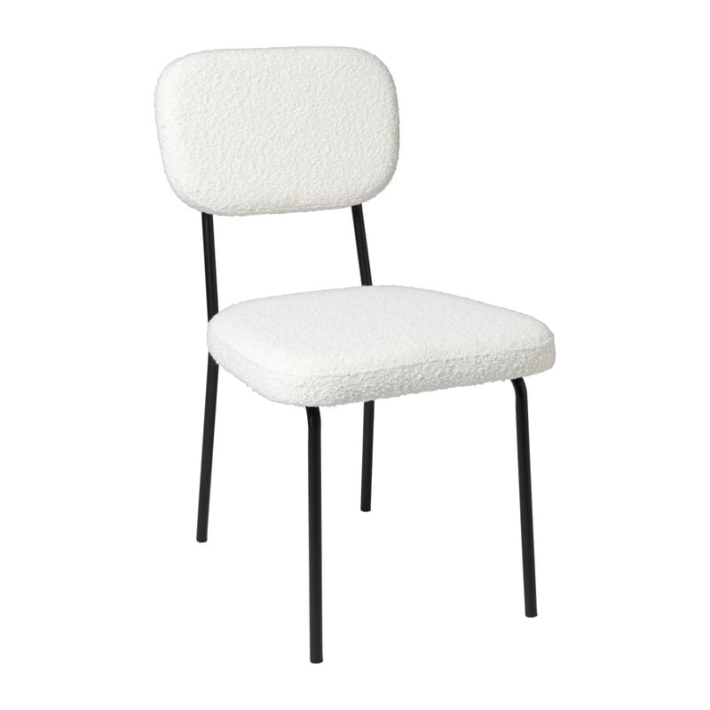 Eetkamerstoel Teddy - wit - 84x56x47.5 cm