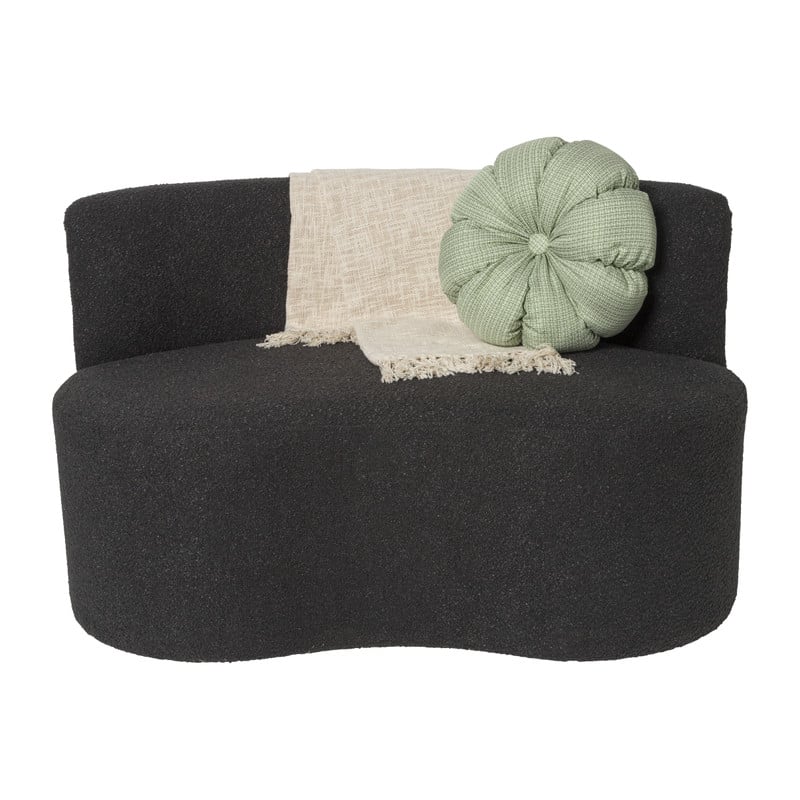 Teddy loveseat fauteuil - zwart - 71x120x71 cm