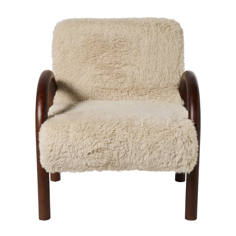 Fauteuil beatle - beige/bruin - 80x78x70 cm
