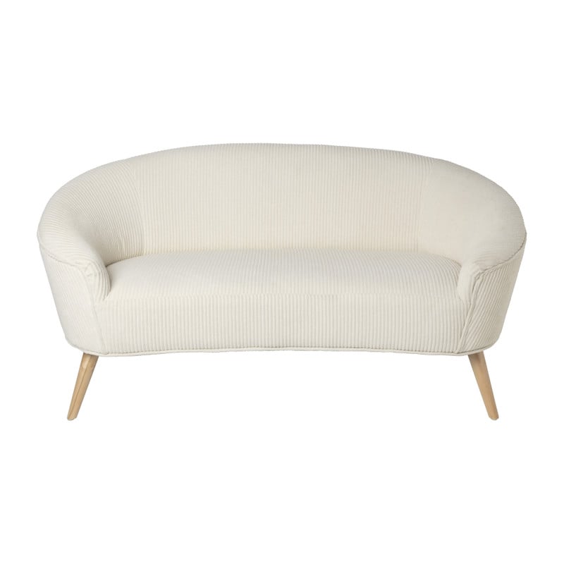 2-zits bankje Didi corduroy - wit - 73x147x73 cm