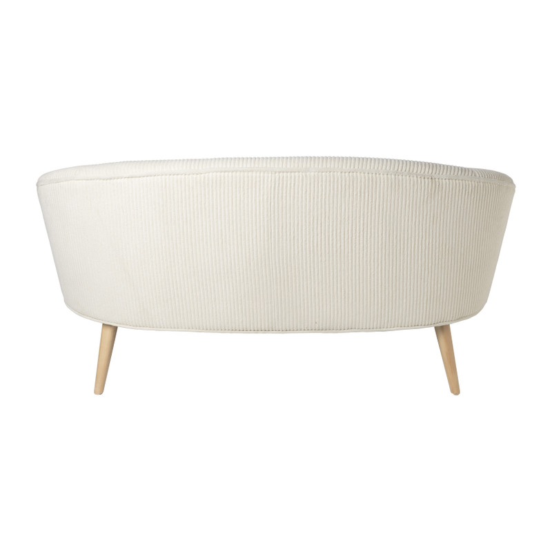 2-zits bankje Didi corduroy - wit - 73x147x73 cm