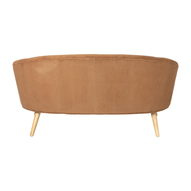 2-zits bankje Didi corduroy - bruin - 73x147x73 cm