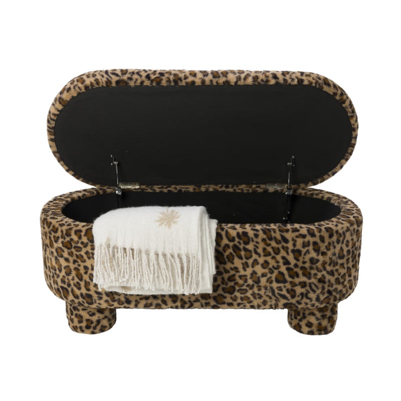 Opbergbank luipaard dodo - bruin - 43x100x42 cm