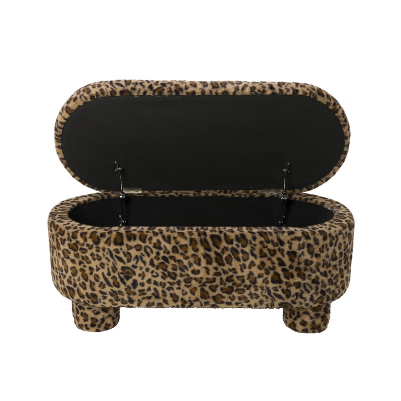 Opbergbank luipaard dodo - bruin - 43x100x42 cm