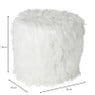 Poef fluffy - wit - 38x42x42 cm
