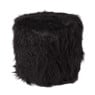 Poef fluffy - zwart - 38x42x42 cm