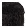 Poef fluffy - zwart - 38x42x42 cm