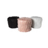 Poef fluffy - roze - 38x42x42 cm