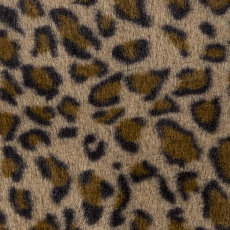 Poef luipaard - bruin/beige - ø40x29 cm
