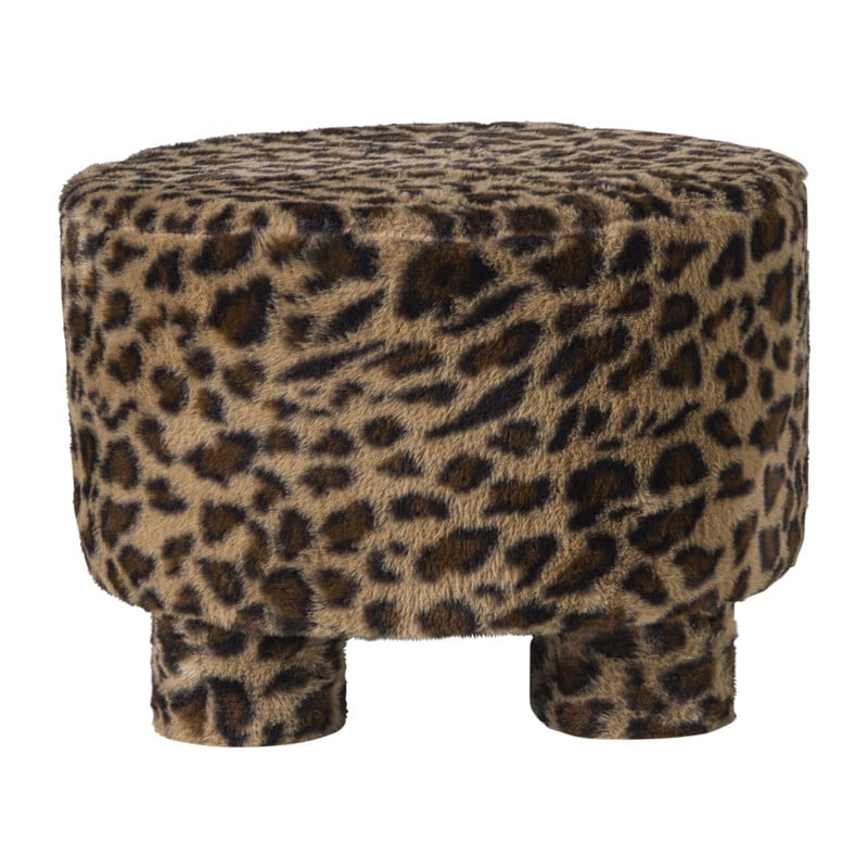 Poef luipaard XL - bruin/beige - 40x60x60 cm