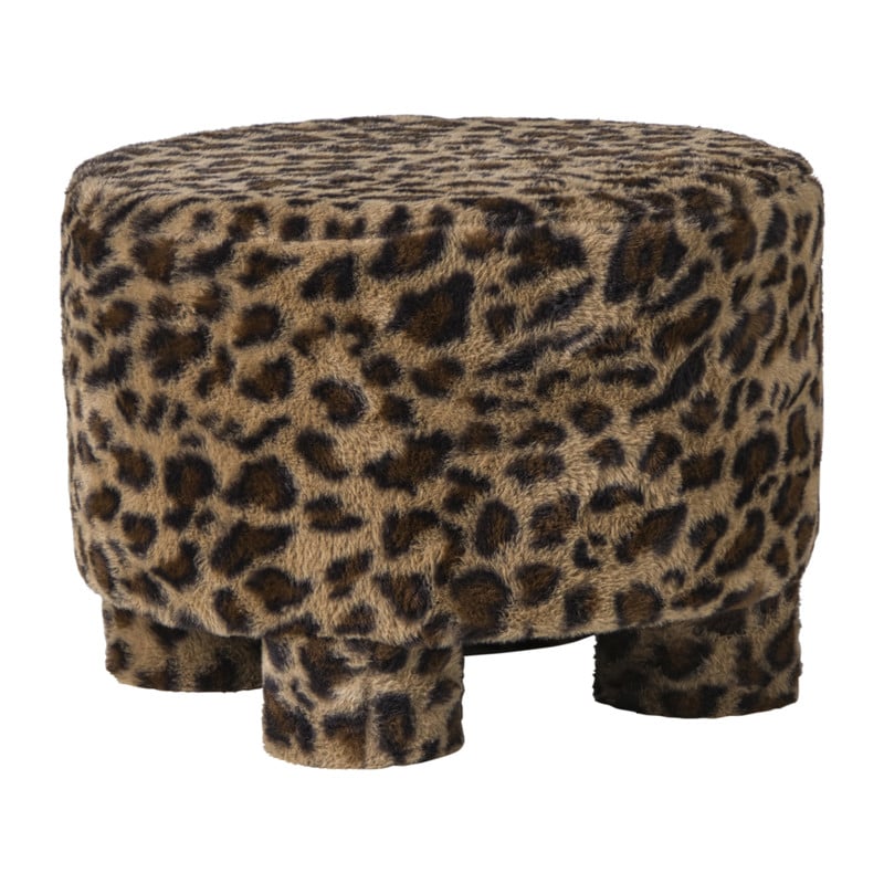 Poef luipaard XL - bruin/beige - 40x60x60 cm