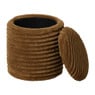 Opbergpoef rib - bruin - ø35x38 cm