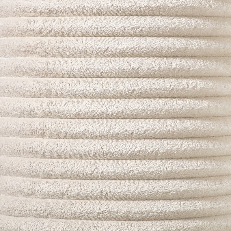 Opbergpoef ribstof - beige - ø35x38 cm