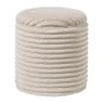 Opbergpoef ribstof - beige - ø35x38 cm