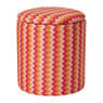 Opbergpoef retro - oranje/roze - ø35x40 cm
