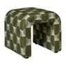 Poef grafisch - groen/beige - 37x37x36 cm