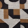 Poef grafisch - zwart/beige - 37x37x36 cm