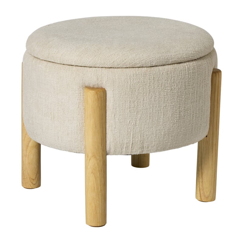 Opbergpoef Mandy - beige - ø45x38 cm