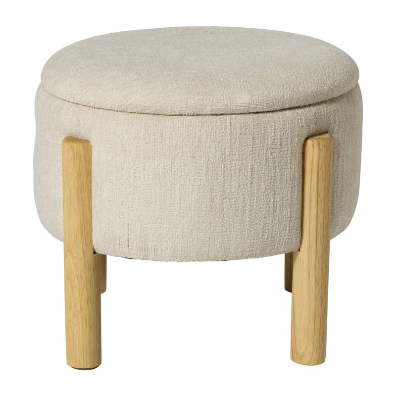 Opbergpoef Mandy - beige - ø45x38 cm