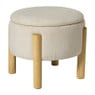Opbergpoef Mandy - beige - ø45x38 cm