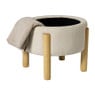 Opbergpoef Mandy - beige - ø45x38 cm