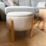 Opbergpoef Mandy - beige - ø45x38 cm