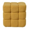 Poef chunk teddy - geel - 36x36x36 cm