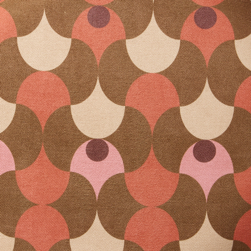 Poef Maya - rood/roze/bruin - ø42x42 cm