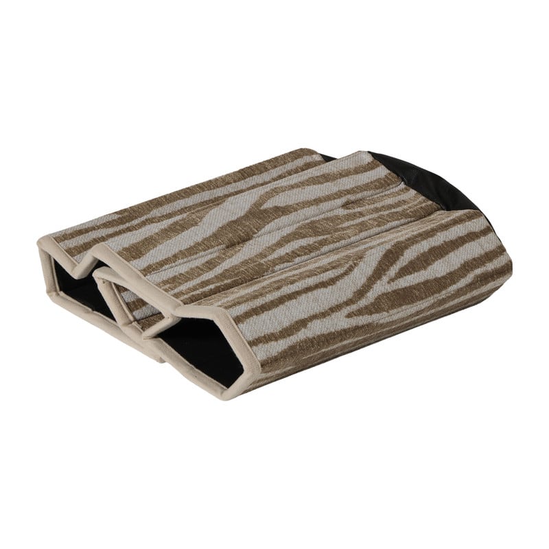 Opvouwbare poef jacquard zebraprint - taupe - ø38x38 cm