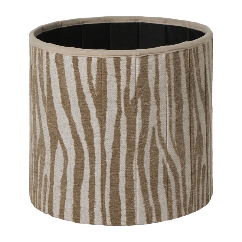 Opvouwbare poef jacquard zebraprint - taupe - ø38x38 cm