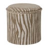 Opvouwbare poef jacquard zebraprint - taupe - ø38x38 cm
