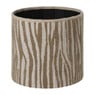 Opvouwbare poef jacquard zebraprint - taupe - ø38x38 cm