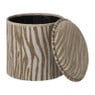 Opvouwbare poef jacquard zebraprint - taupe - ø38x38 cm