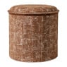 Opvouwbare poef jacquard - bruin - ø38x38 cm