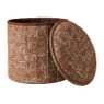 Opvouwbare poef jacquard - bruin - ø38x38 cm