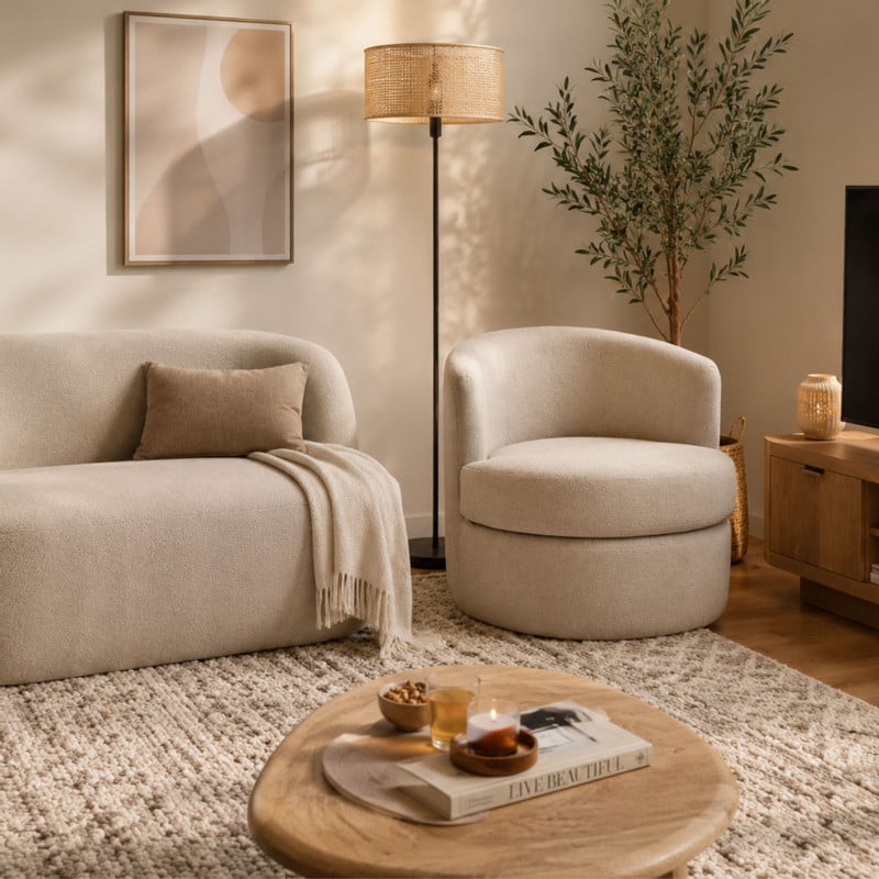Loveseat Mees - beige - 78x121x72 cm