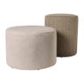 Poefjes inschuifbaar - beige/taupe - set van 2