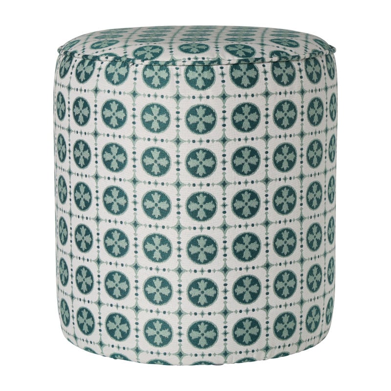Poef cirkel - groen - ø35x39 cm