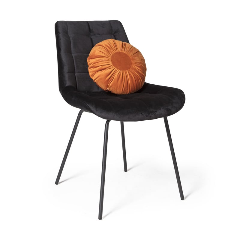 Eetkamerstoel velvet - zwart - 79x50x44 cm