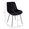 Eetkamerstoel velvet - zwart - 79x50x44 cm