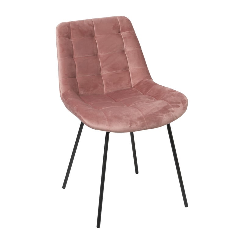 Eetkamerstoel velvet - oudroze - 52x52x81 cm 