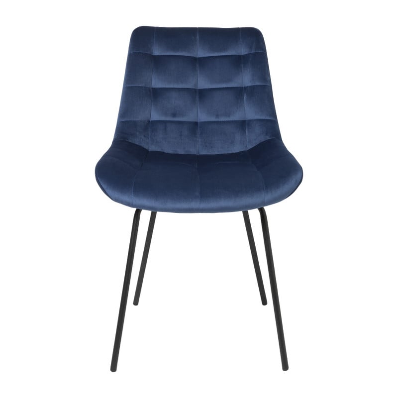 Eetkamerstoel velvet - donkerblauw - 79x50x44 cm