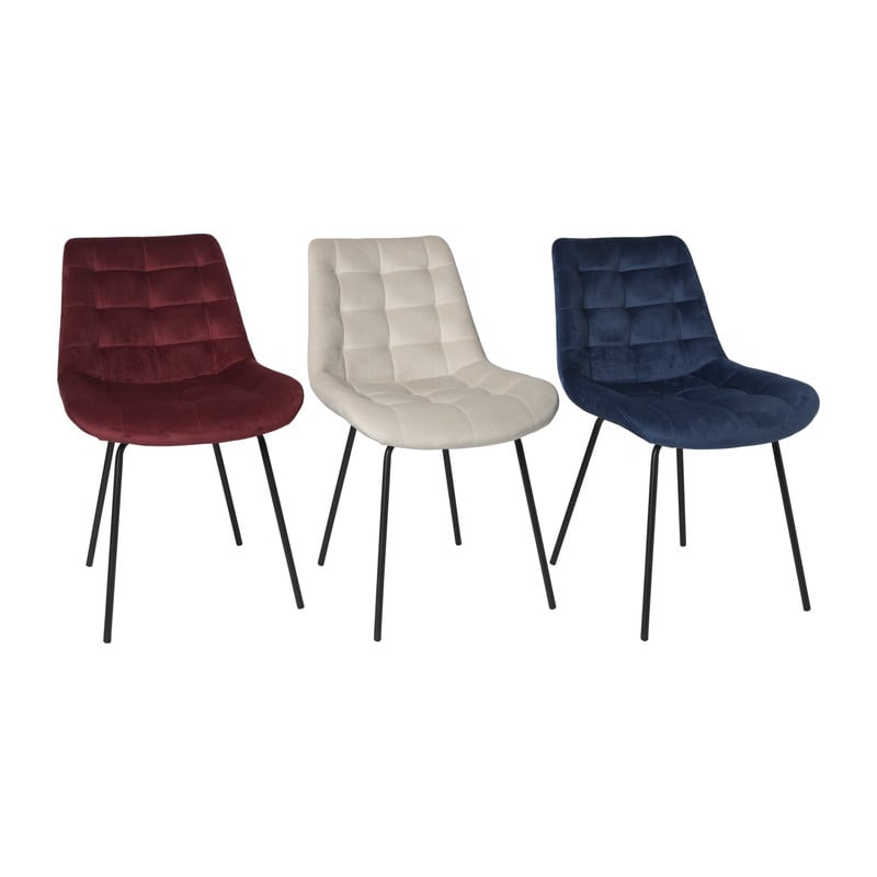 Eetkamerstoel velvet - donkerblauw - 79x50x44 cm