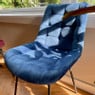 Eetkamerstoel velvet - donkerblauw - 79x50x44 cm