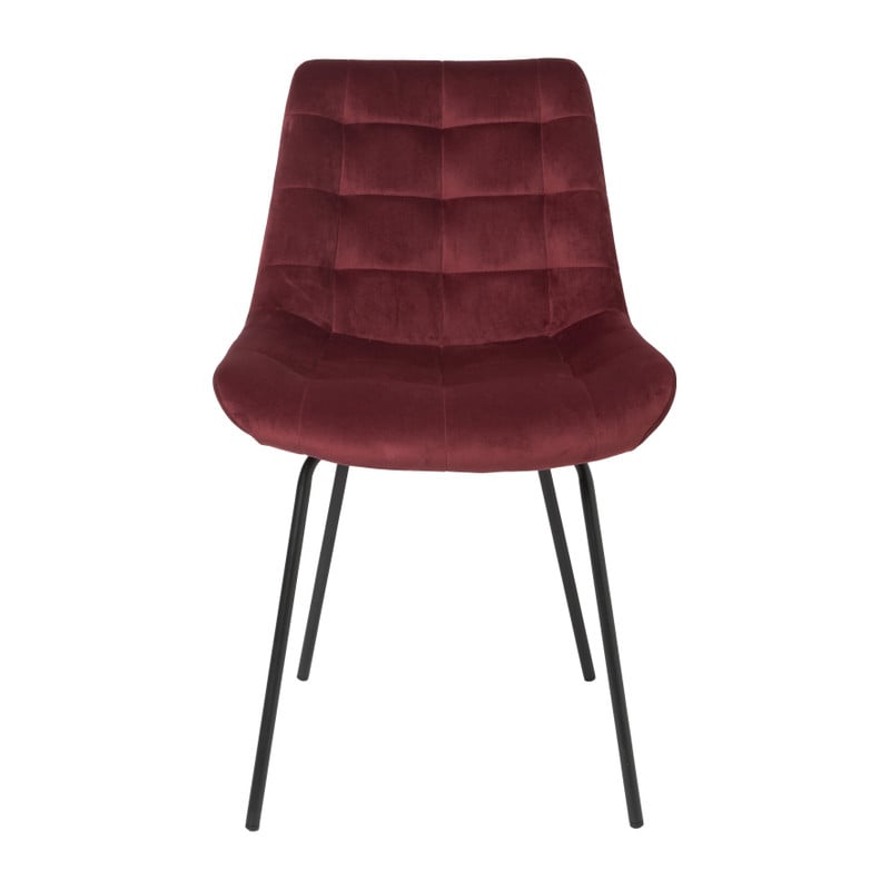 Eetkamerstoel velvet - rood - 79x50x44 cm