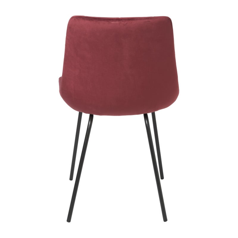 Eetkamerstoel velvet - rood - 79x50x44 cm